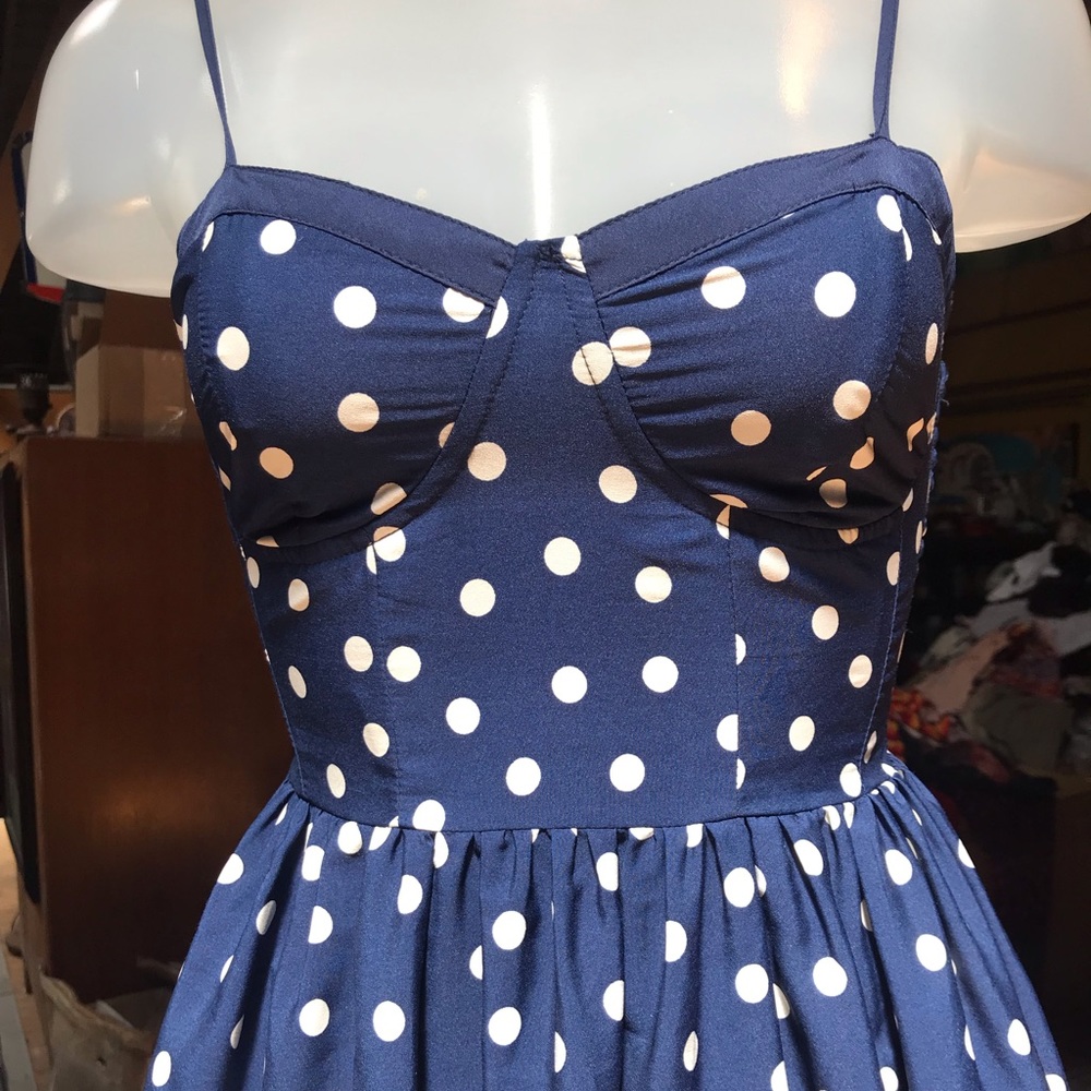 Blue polka dot dress by Delia*s.  Small. - Picture 5 of 6